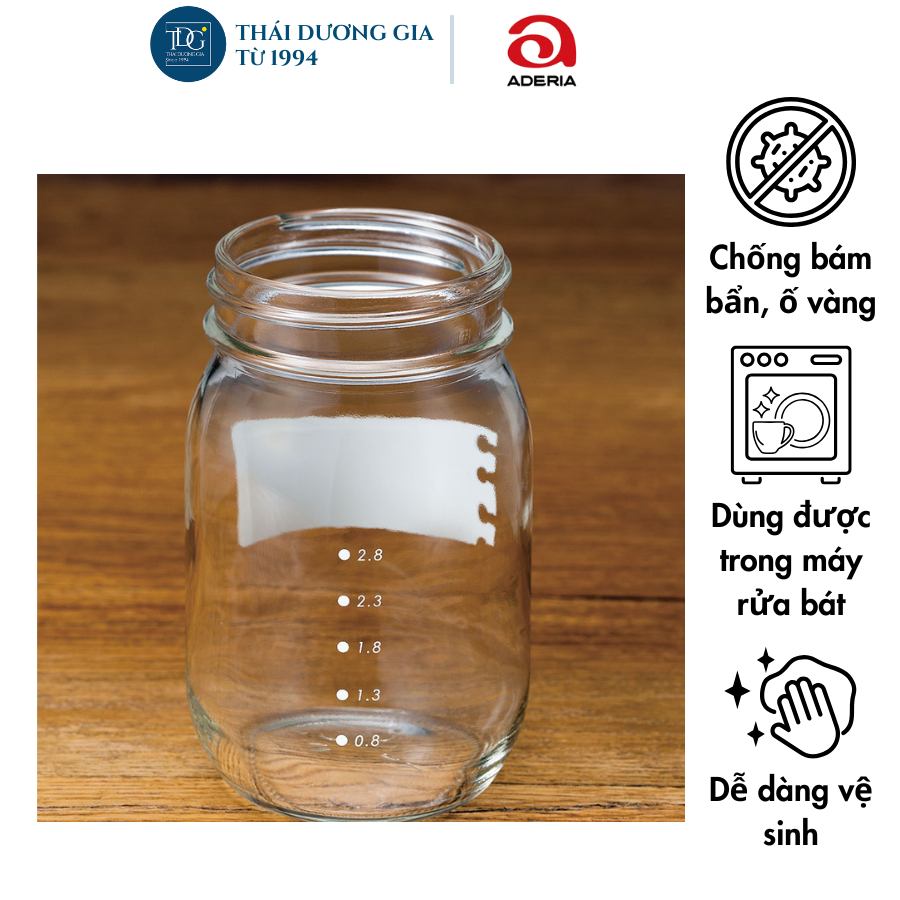 Lọ, hũ thủy tinh 1800ml eCap nắp silicon màu xanh Aderia -1675 | Thái Dương Gia