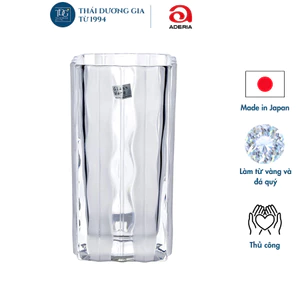 Lọ hoa chữ nhật vân trắng đục 17,2cm Nhật Bản Aderia 8526