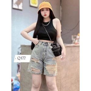 Quần Jean Ngố Nữ Dơ Nhạt Rách Nhiều Women Jean Denim 177 - 178 - 606