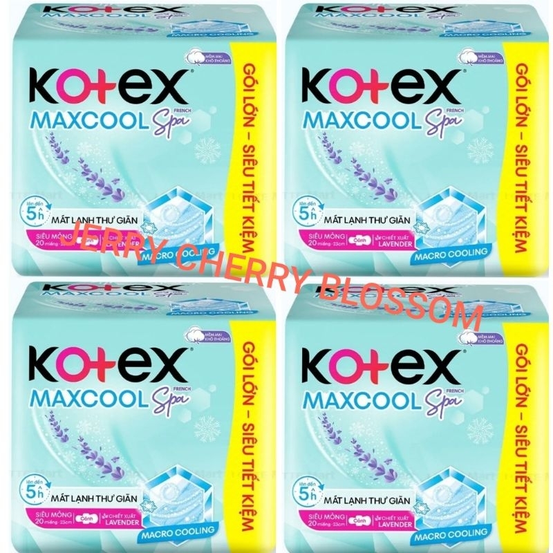combo 4 gói Kotex Maxcool 23cm 20 miếng/28cm 6 miếng/gói