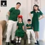 Combo Đồng Phục Gia Đình Fig Tree Thun Polo Xanh Rêu Siêu Xinh - Hàng Thiết Kế Fullsize