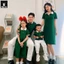 Combo Đồng Phục Gia Đình Fig Tree Thun Polo Xanh Rêu Siêu Xinh - Hàng Thiết Kế Fullsize