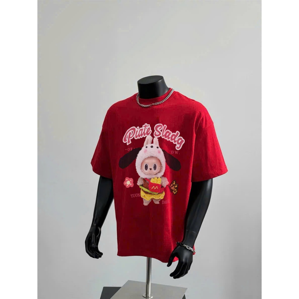 Áo thun Stee Cổ tròn LABUBU 13 Localbrand ICVCVNI Unisex Menwear Cotton