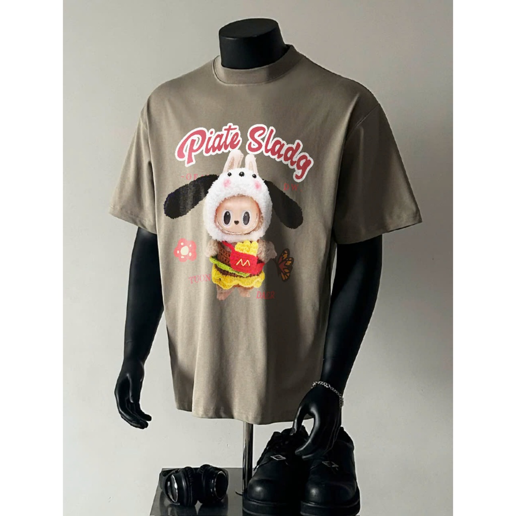 Áo thun Stee Cổ tròn LABUBU 13 Localbrand ICVCVNI Unisex Menwear Cotton