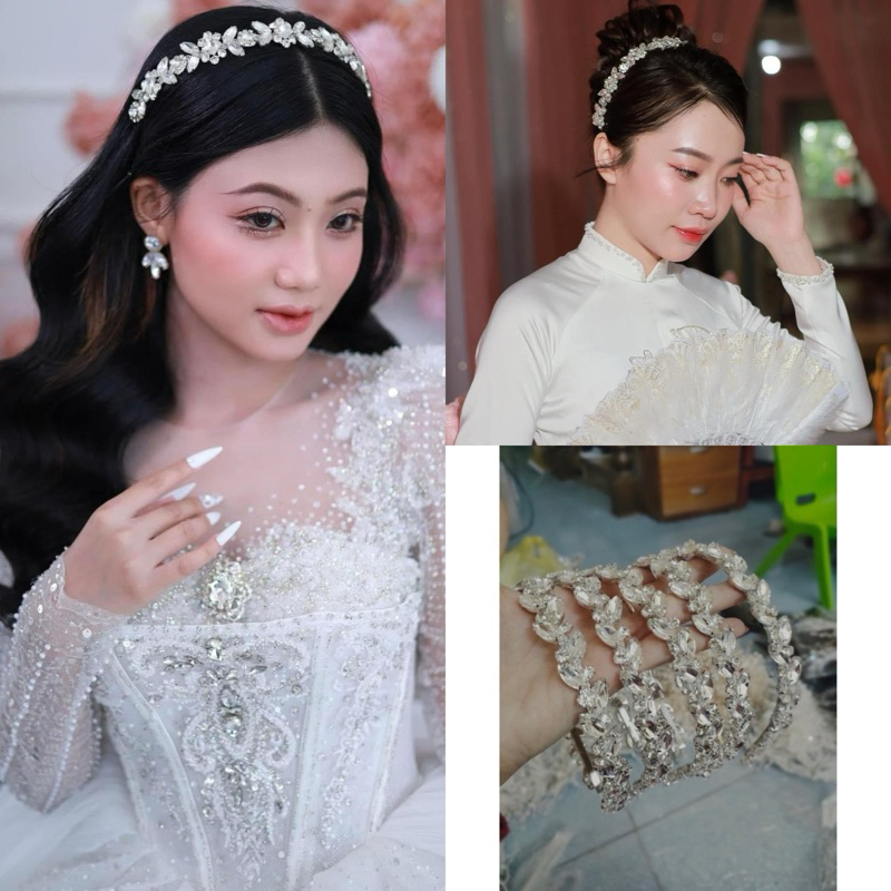 bờm cài tóc cô dâu lấp lánh|PHUKIENCUOIYENLINH