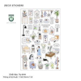 Miếng Dán Stickers Trang Trí 5 Mẫu Gần Gũi Dễ Thương _ Joy Office