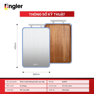 Thớt 2 mặt Engler EL8115 kháng khuẩn cao cấp, chống trượt, chống thấm, an toàn cho gia đình