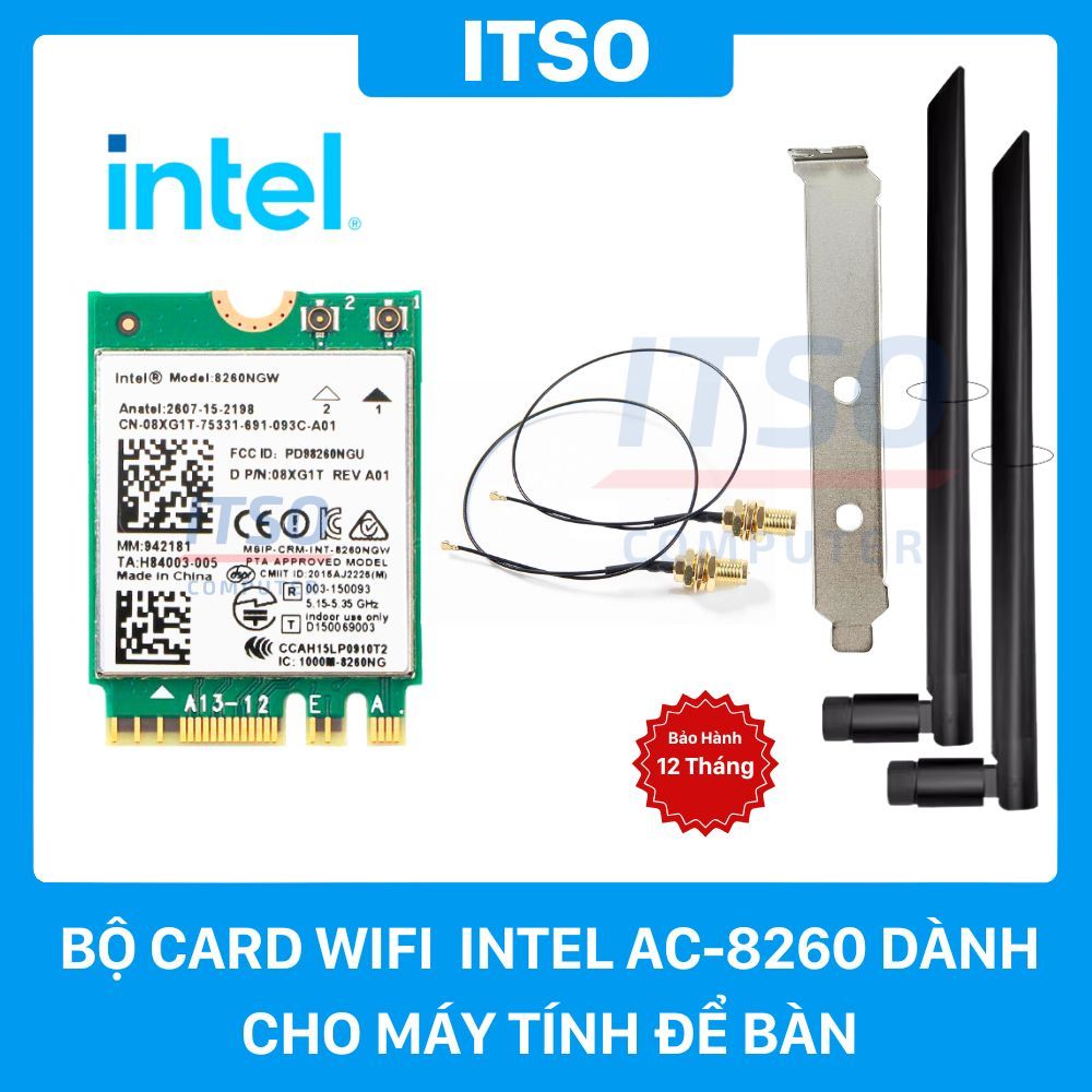 Bộ card WIFI Intel AC-8260 dành cho máy tính để bàn | Shopee Việt Nam