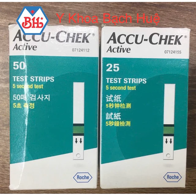 Que thử đường huyết, que tiểu đường Accu Chek Active 50 que và 25 que