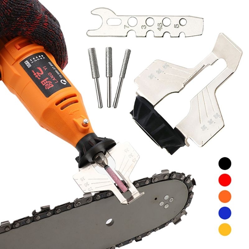 Bộ dụng cụ mài lưỡi cưa xích gắn máy khoan mài mini