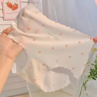 COMBO 10 Lót Nữ Su Lụa Thạch Tàng Hình Cao Cấp Không Viền Siêu Nhẹ Kháng Khuẩn HOẠ TIẾT DÂU TÂY