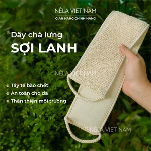 Dây Tắm Tẩy Tế Bào Da Chết Kỳ Ghét Chà Lưng NẾP LÀNG VIỆT NAM Giảm Mụn Lưng Sợi Lanh Thiên Nhiên