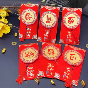 Bao Lì Xì Đỏ Chúc Tết Cao Cấp 4D Giấy Cứng Cao Cấp BỐ KHỦNG LONG Phong Bao Lì Xì Cưới Hỏi Đẹp