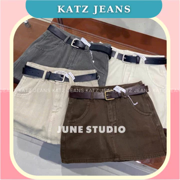 Váy Jean, Chân Váy Jean Chân Váy Bò Jean Nữ Katz Jean Mềm KaKi Nhiều Màu Cho Nữ