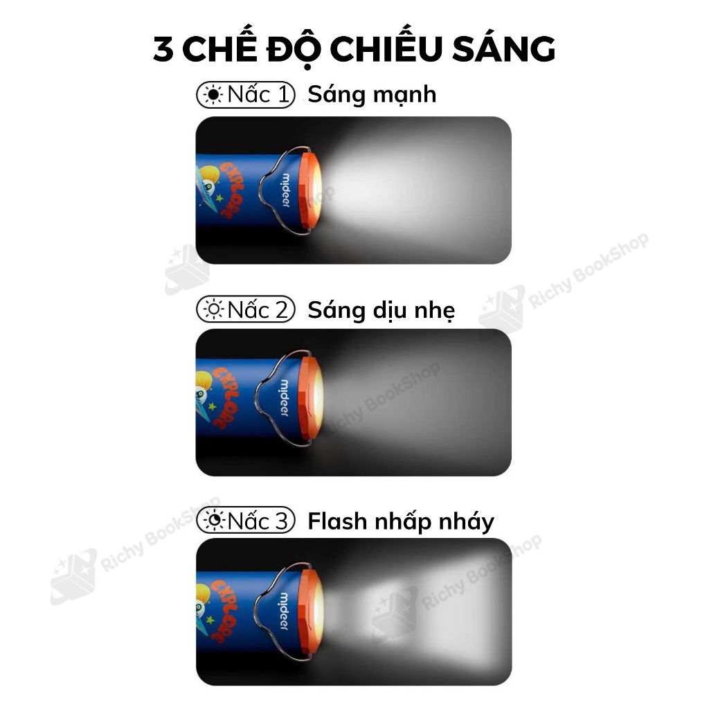 Đèn pin siêu sáng mini bỏ túi 2 trong 1 cho bé Mideer Outdoor Adventure Flashlight