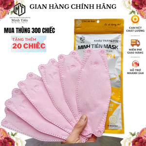 Thùng 300 - 400 Chiếc Khẩu Trang Cao Cấp KF94 MINH TIẾN 4 lớp ngăn bụi mịn ko mùi