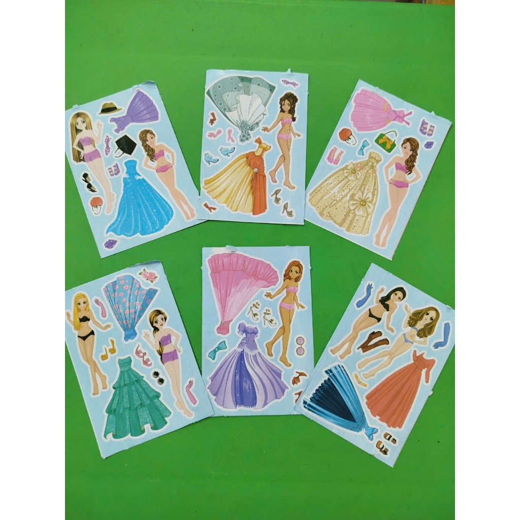 10 tờ Sticker giấy hình dán công chúa thay đồ , sticker thay trang phục ...