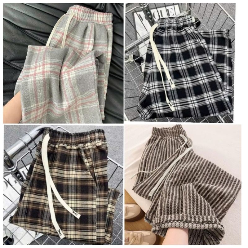 [Rẻ vô địch]  Tổng Hợp Quần kẻ caro ống rộng