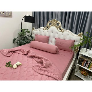 📌GIÁ SỈ📌 Bộ Ga Gối Thun Hàn Quốc Nằm Thoáng Mát Bền Đẹp, Bộ 4 Món Đủ Size, Mền Chần Bông_Chăn Ga Sỉ