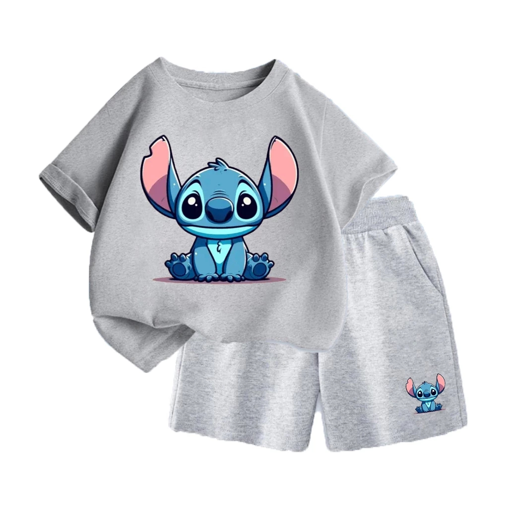 Set Bộ Cộc Tay Phù Hợp Cho Mùa Hè, Hình Gấu Xanh Đáng Yêu Dễ Mặc, Chất Vải Cotton Thoáng Mát (M 17)