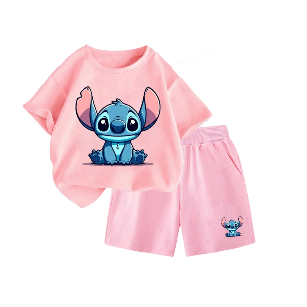 Set Bộ Cộc Tay Phù Hợp Cho Mùa Hè, Hình Gấu Xanh Đáng Yêu Dễ Mặc, Chất Vải Cotton Thoáng Mát (M 17)