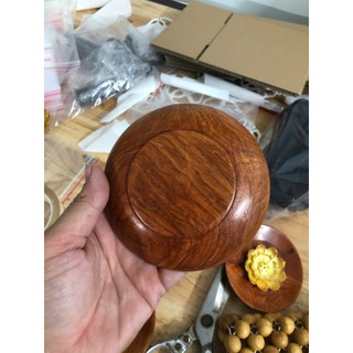Nhang Nụ và Đĩa xông trầm gỗ Hương ta bông sen vàng chống cháy đốt nụ đa dụng
