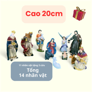 Bộ 14 Tượng giáng sinh mini mẫu cổ điển 20cm - Mang Lại Vẻ Đẹp Ấm Áp Cho Mùa Giáng Sinh ( Tượng có sẵn )