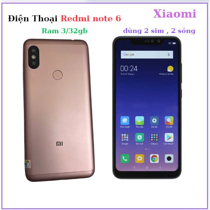 Điện thoại xiaomi ,Redmi Note 6,ram 3/32G (Keng đẹp) | Shopee Việt Nam