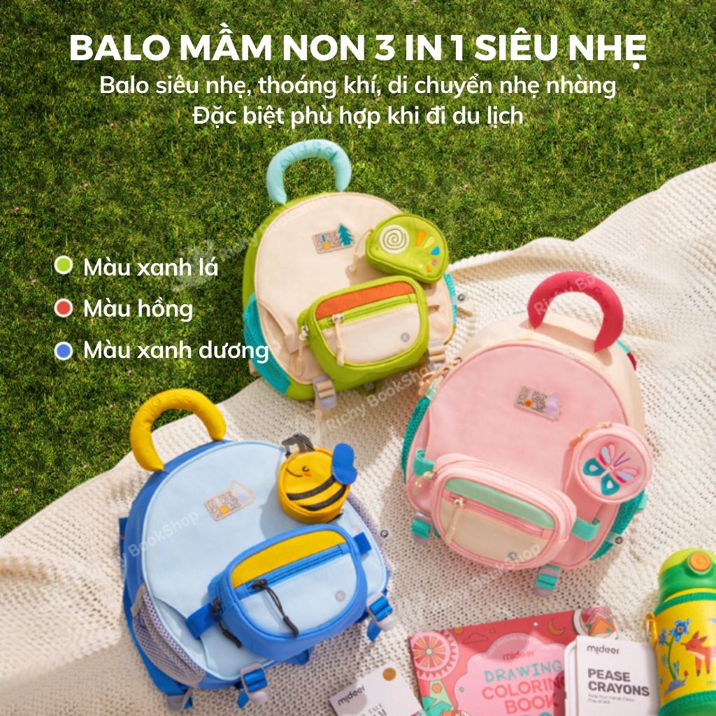 Balo mầm non hình thú đa năng 3 in 1 cho bé - Mideer Outing Kids Backpack