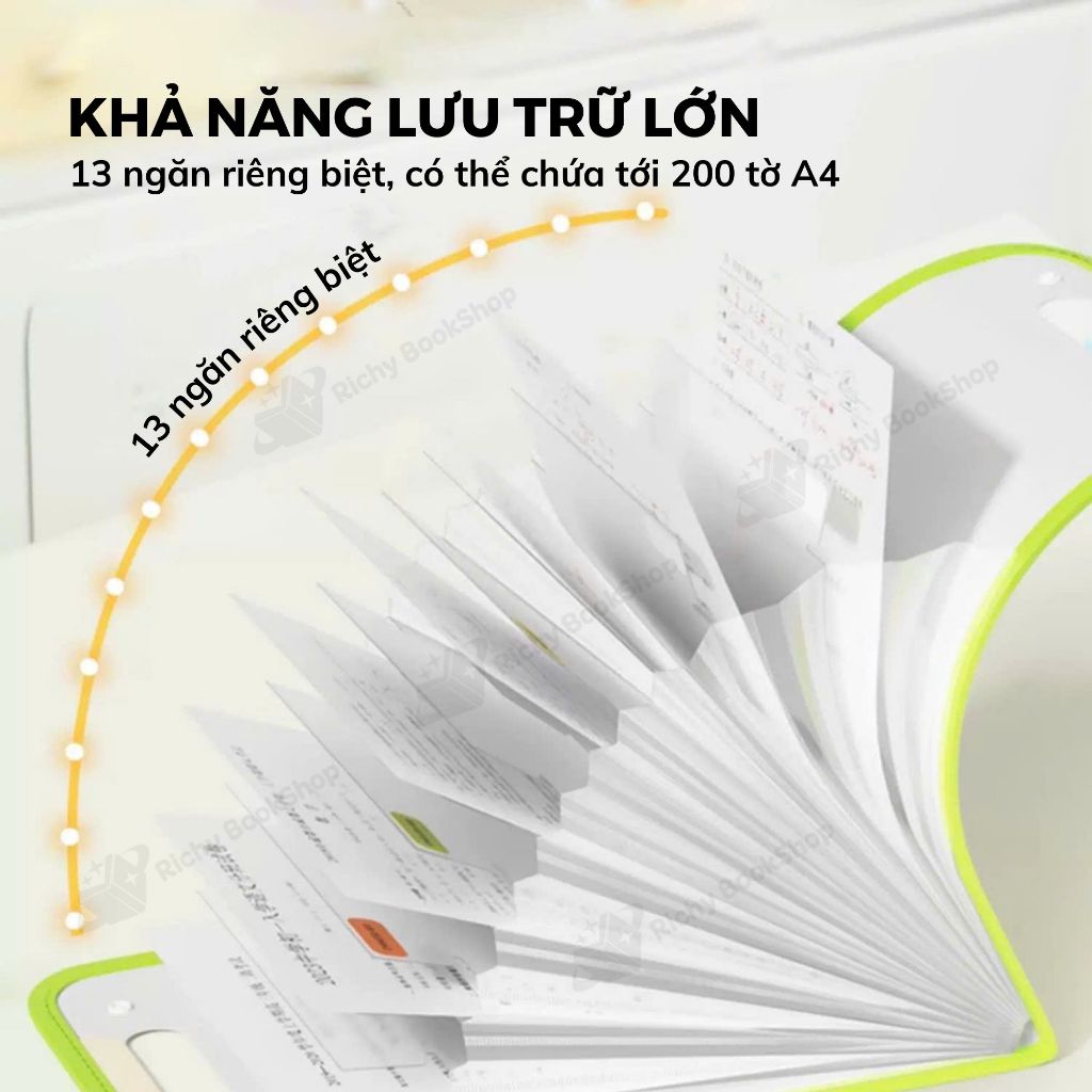 Túi Đựng Tài Liệu Khổ A4 Mideer Accordion Folder, Túi Đựng Hồ Sơ Cầm Tay 13 Ngăn