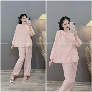 Bộ bầu - bộ sau sinh - BỘ ĐŨI THÁI KẺ  DÀI CỔ NHỌN - 4 MÀU Áo Có Khóa Kéo Hai Bên & Quần Có Chun Chỉnh