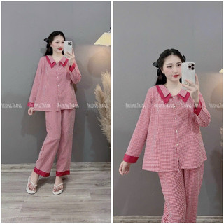 Bộ bầu - bộ sau sinh - BỘ ĐŨI THÁI KẺ  DÀI CỔ NHỌN - 4 MÀU Áo Có Khóa Kéo Hai Bên & Quần Có Chun Chỉnh