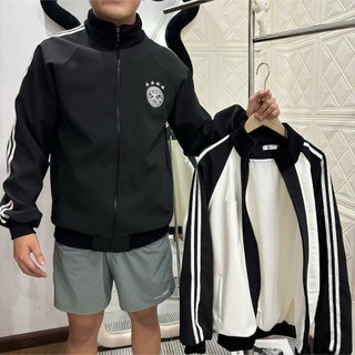 Áo khoác thể thao phối màu, thêu 2 logo, 2 lớp vải dày dặn đứng form, Áo khoác mua đông nam nữ