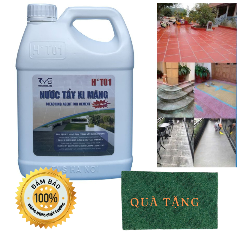 Ảnh Nước Tẩy Xi Măng TVS Tẩy Ron Gạch, Rong Rêu Bụi Bẩn Trên Gạch Đá, Nhựa Kính, Gỗ 1.8L 3