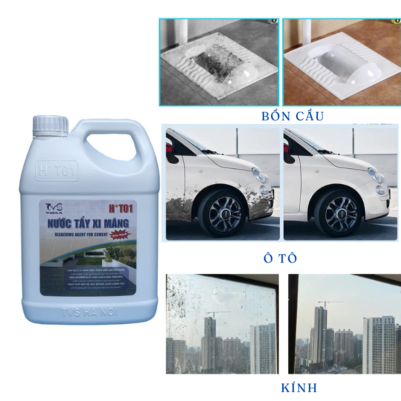 Ảnh Nước Tẩy Xi Măng TVS Tẩy Ron Gạch, Rong Rêu Bụi Bẩn Trên Gạch Đá, Nhựa Kính, Gỗ 1.8L 4