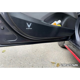 Bộ Dán Chống Xước Tapli Cửa Xe Vinfast Fadil - Viền Vân Da Carbon Cao Cấp( tặng 1 bộ gương cầu lồi)