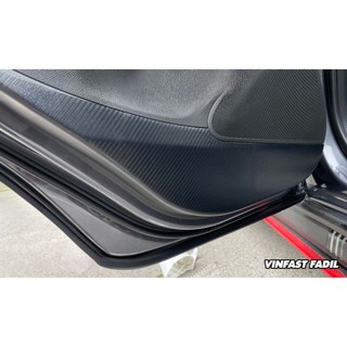 Bộ Dán Chống Xước Tapli Cửa Xe Vinfast Fadil - Viền Vân Da Carbon Cao Cấp( tặng 1 bộ gương cầu lồi)