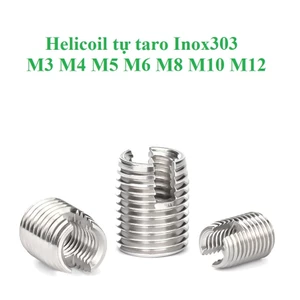 5 cái M3-M12 Ren cấy Helicoil tự taro inox 302 M3-M12