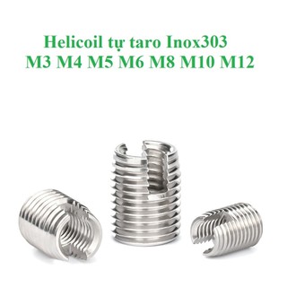 5 cái M3-M12 Ren cấy Helicoil tự taro inox 302 M3-M12