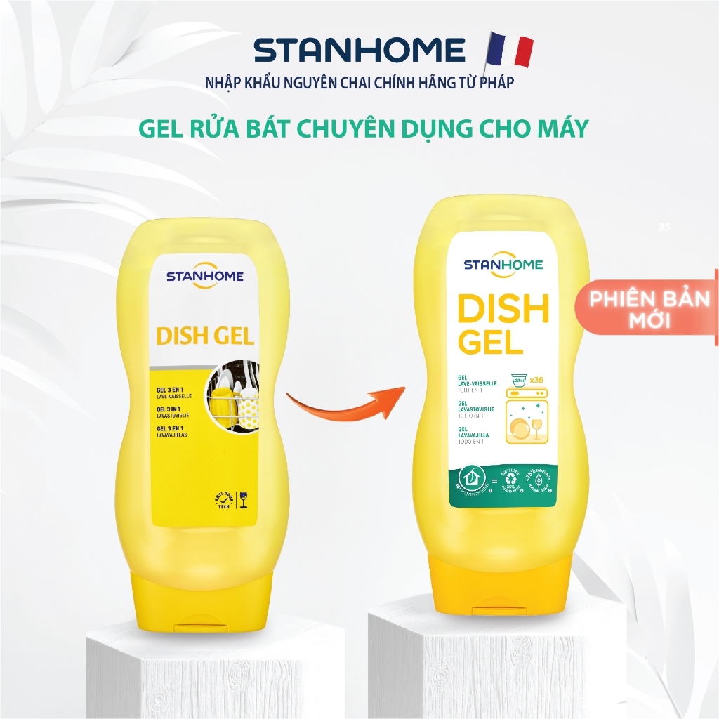 Ảnh Gel Máy Rửa Chén Đậm Đặc Chuyên Dụng all in 1 STANHOME Dish Gel Hương Trái Cây từ tự nhiên 720ML 1