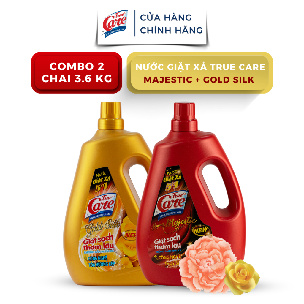 Combo 2 Chai 3.6Kg Nước Giặt Xả True Care 5in1 (Tổng 7.2kg/2Chai)