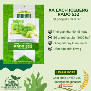 Hạt giống Xà Lách Iceberg Rado 532 (2gram~1000 hạt) nảy mầm tốt, dễ chăm sóc, trồng quanh năm