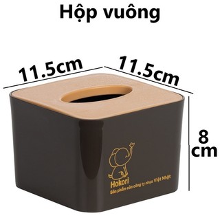 Hộp đựng giấy ăn Hokori hình vuông và hình chữ nhật để bàn tiện dụng