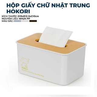 Hộp đựng giấy ăn Hokori hình vuông và hình chữ nhật để bàn tiện dụng