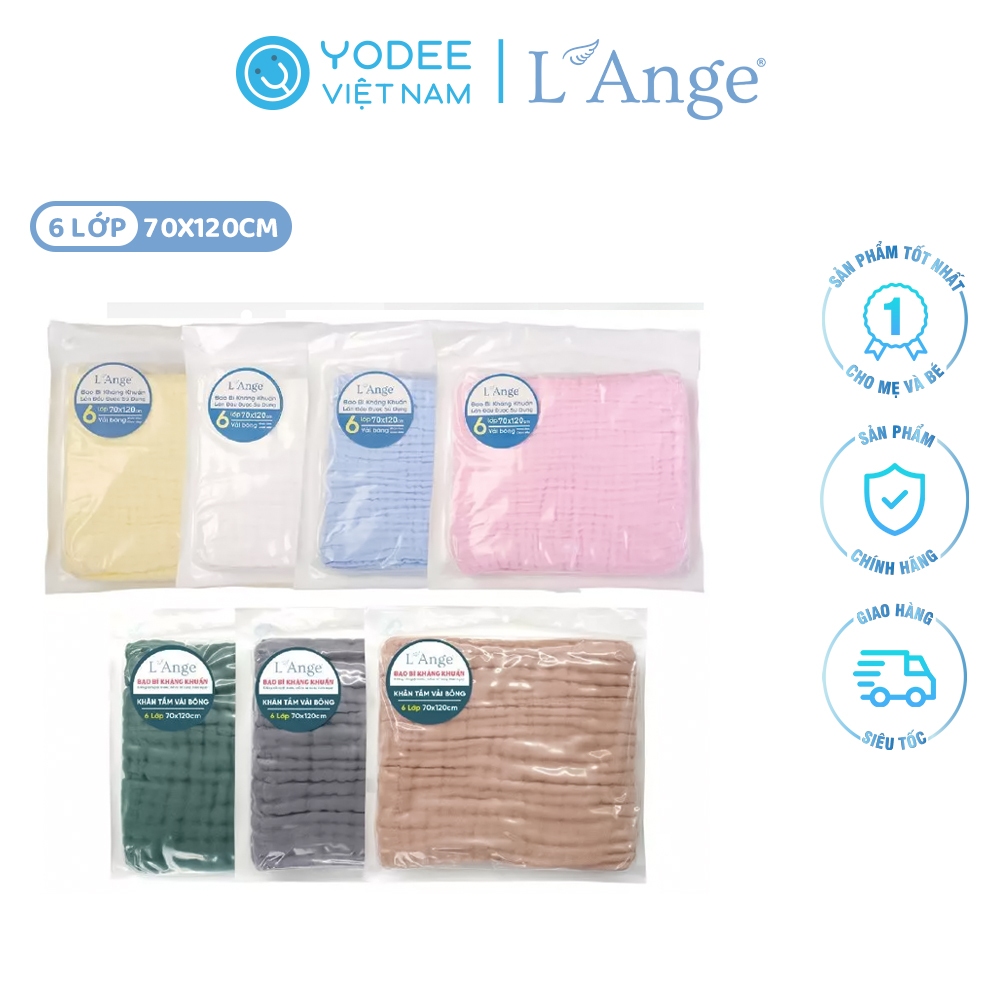 Ảnh L'Ange Khăn tắm vải bông 6 lớp 70x120cm 1