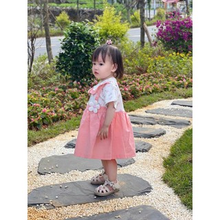 Váy bé gái mùa hè vải thun cotton mềm mát 7-11kg Đầm hoa cotton cho bé D1041 Bí Ngô Nhỏ