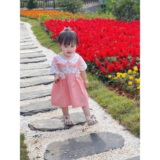 Váy bé gái mùa hè vải thun cotton mềm mát 7-11kg Đầm hoa cotton cho bé D1041 Bí Ngô Nhỏ