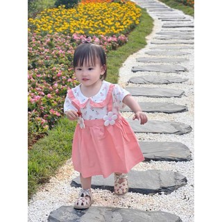 Váy bé gái mùa hè vải thun cotton mềm mát 7-11kg Đầm hoa cotton cho bé D1041 Bí Ngô Nhỏ