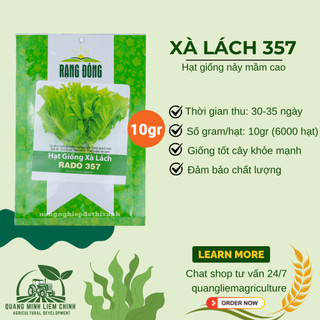 Hạt Giống Xà Lách RADO 357 (Gói 10g~6000 Hạt) Rạng Đông, Giống Xà Lách Dún Trồng Quanh Năm