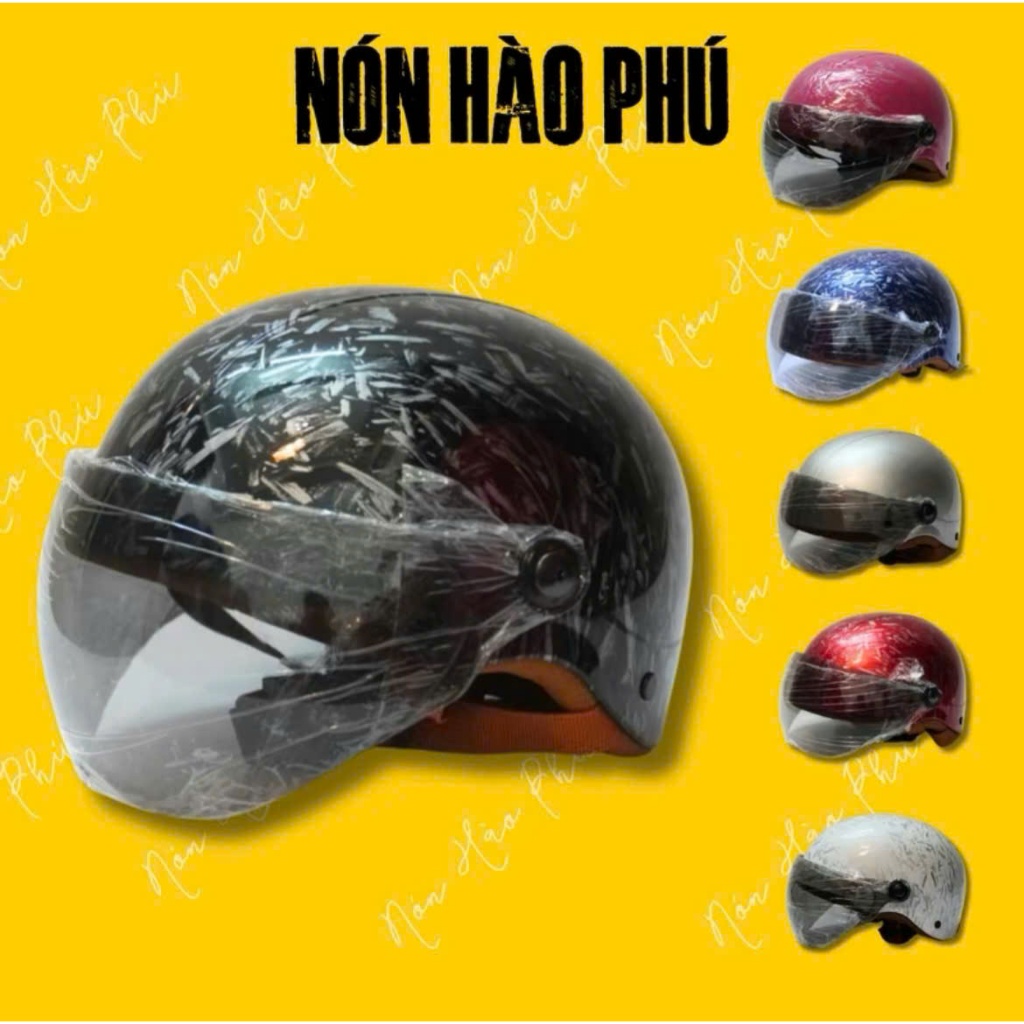 MŨ BẢO HIỂM KÍNH GẬP NHÚNG FILM FIBER CARBON CÓ KINHS LÓT NÂU XỊN, NÓN BẢO HIỂM NAM NỮ